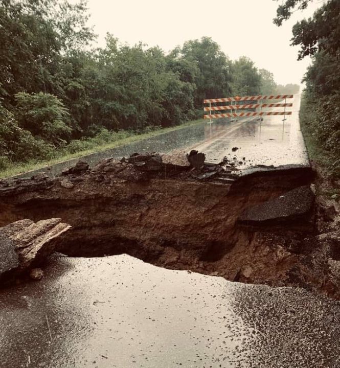 Photo of Johnson county road damage
